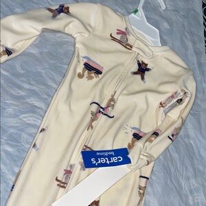 Carter's Cream One Piece with Blue and Purple Print